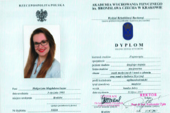 Dyplom fizjoterapeuty Małgorzaty Luzar